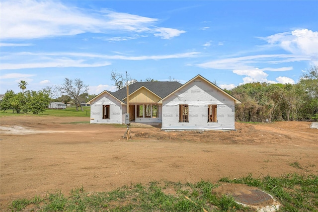 view of unfinished property