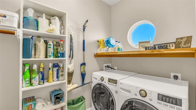 laundry area with separate washer and dryer