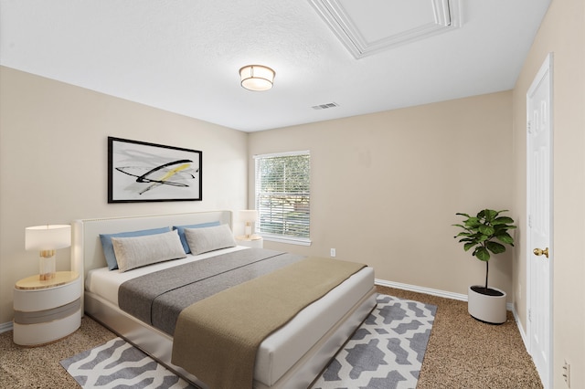 bedroom with a textured ceiling