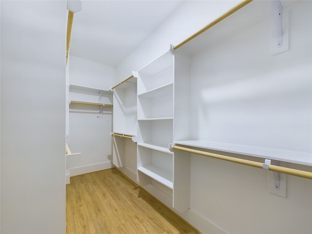 walk in closet featuring light hardwood / wood-style flooring