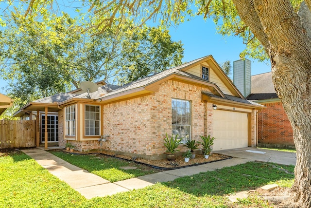 ranch-style home with a garage