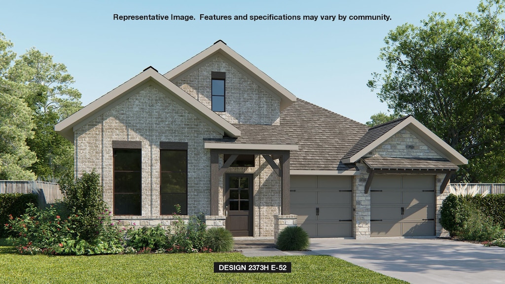 view of front facade with a garage