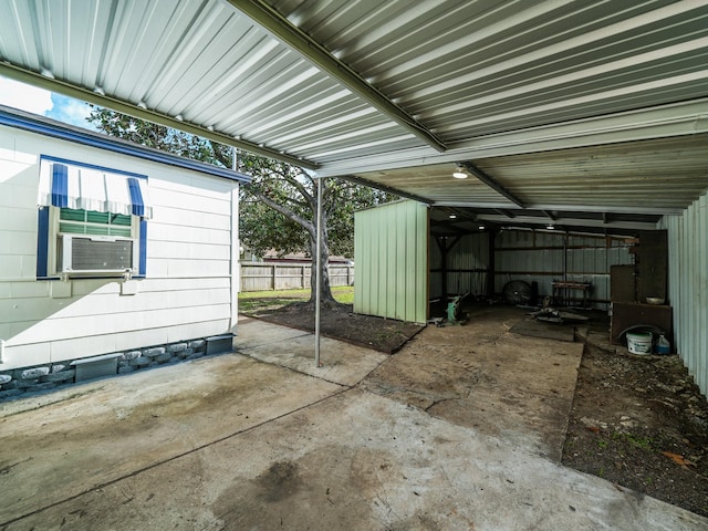 view of patio featuring fence and cooling unit