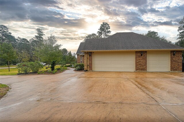 view of property exterior at dusk