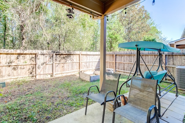 view of patio featuring central AC