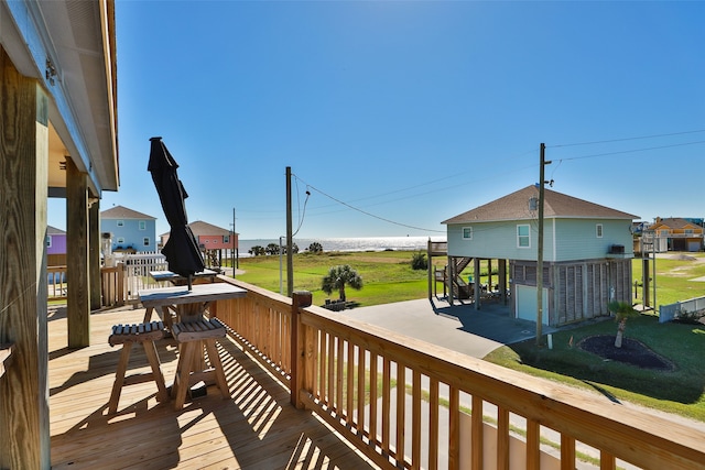 wooden terrace with a porch