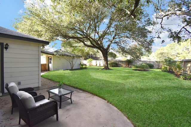 view of yard featuring a patio area