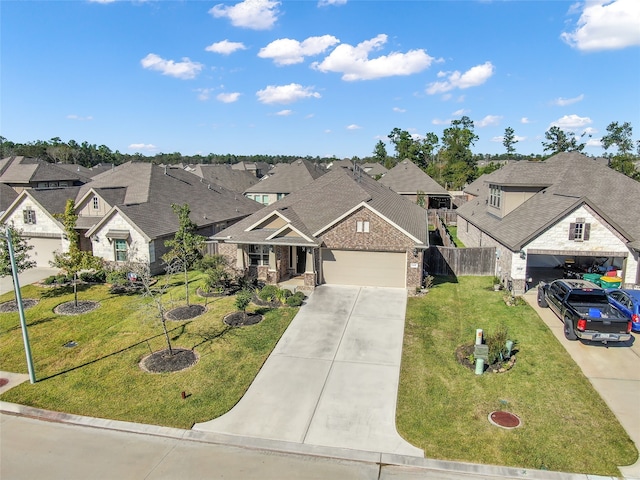 craftsman-style home with a front lawn