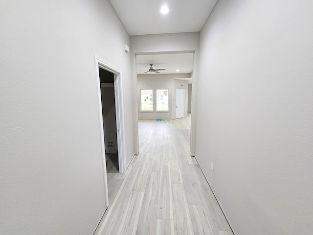 hall featuring light hardwood / wood-style flooring