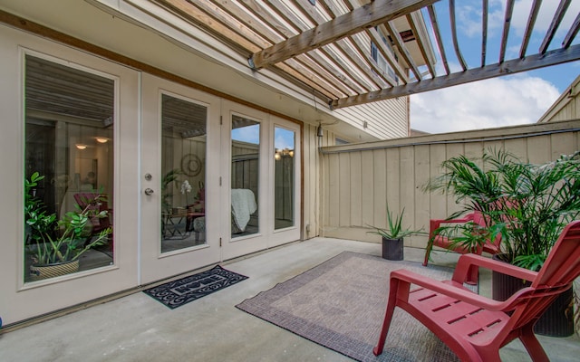 view of patio / terrace featuring a pergola