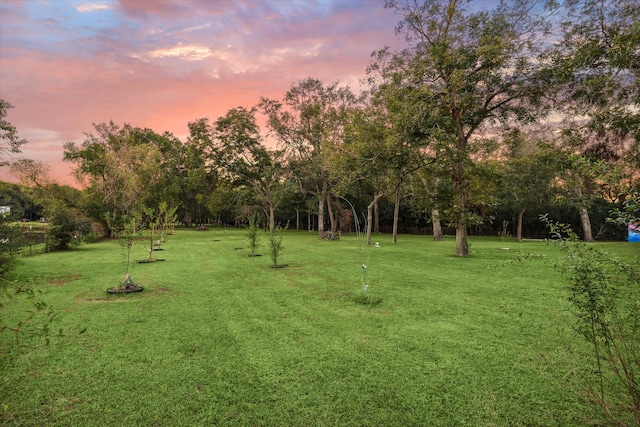 view of property's community featuring a yard