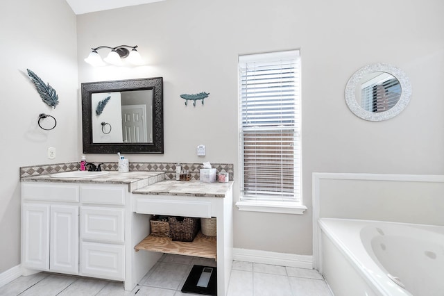 bathroom featuring a bathing tub and vanity