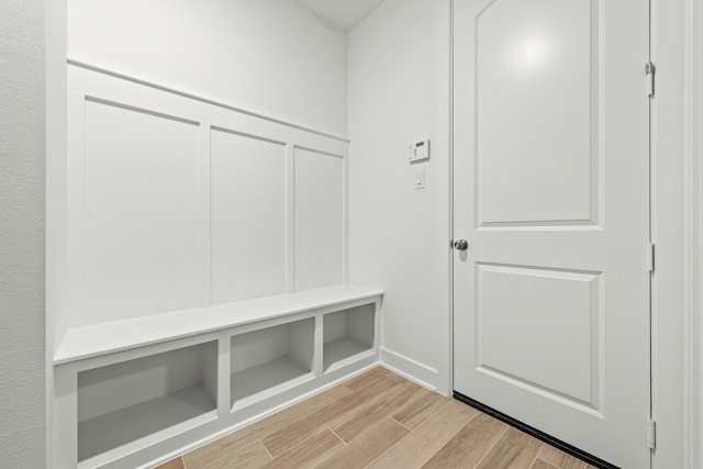 mudroom featuring light hardwood / wood-style flooring