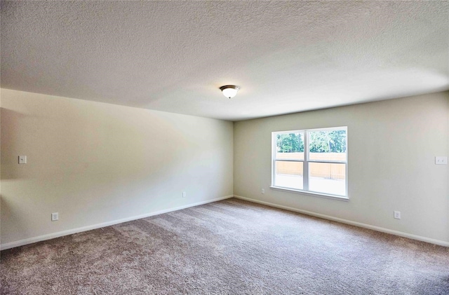 empty room featuring carpet flooring and a textured ceiling