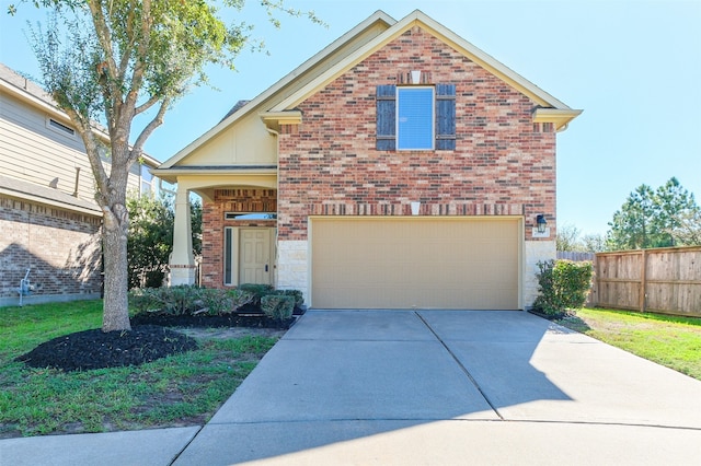 front of property with a garage