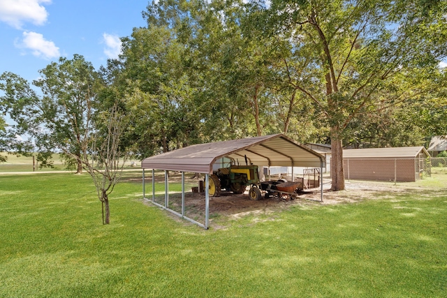 exterior space with a carport