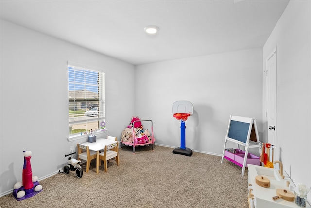 recreation room featuring carpet floors