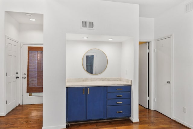 2555 Bering Dr Unit 1, Houston, TX 77057 - bathroom featuring visible vents, vanity, and wood finished floors
