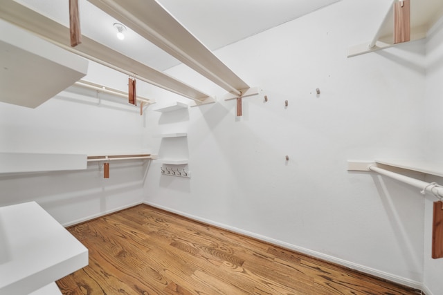 spacious closet with hardwood / wood-style flooring