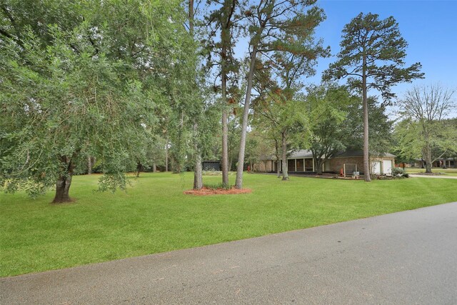 view of yard with an attached garage