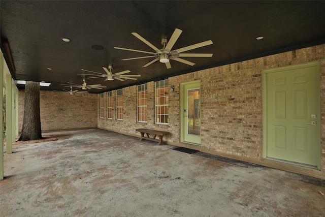 view of patio / terrace featuring ceiling fan