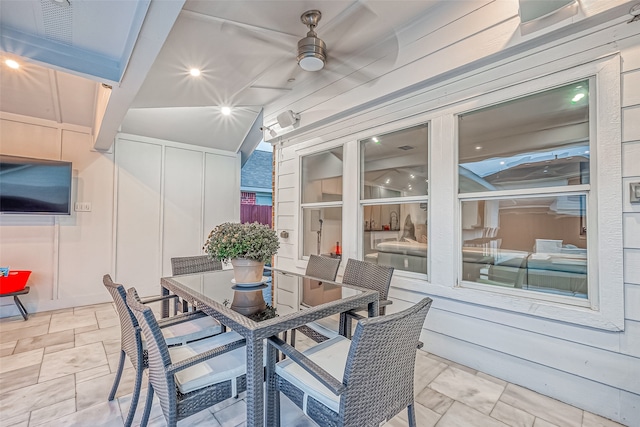 view of patio / terrace with ceiling fan