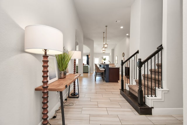 foyer entrance featuring light wood-type flooring