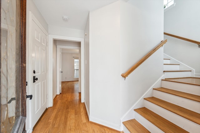 interior space with light hardwood / wood-style floors