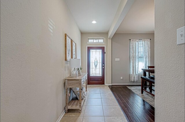 foyer featuring hardwood / wood-style floors