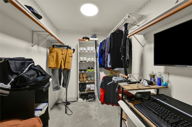 view of walk in closet