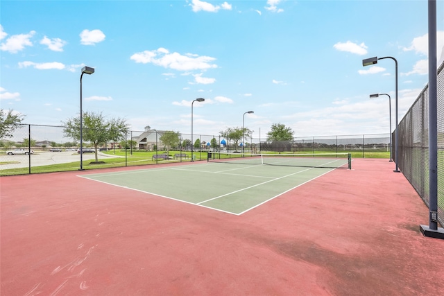 view of tennis court with basketball court