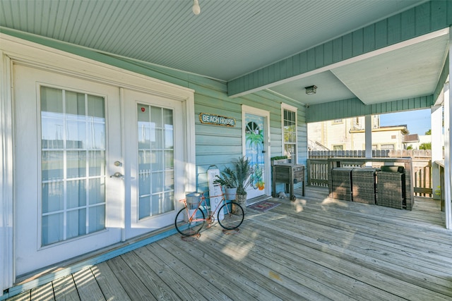 wooden deck with a porch