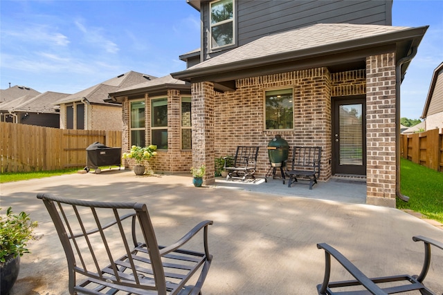 view of patio with grilling area