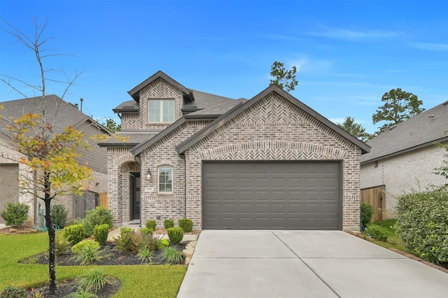 view of front of house with a garage