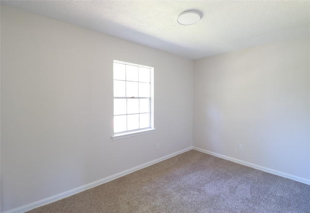 carpeted spare room with a textured ceiling