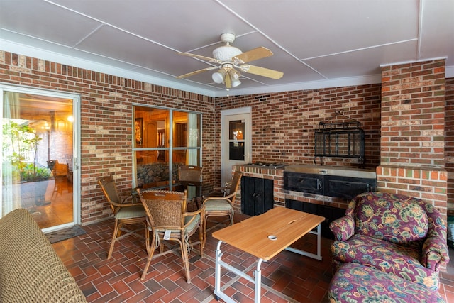 view of patio / terrace featuring ceiling fan