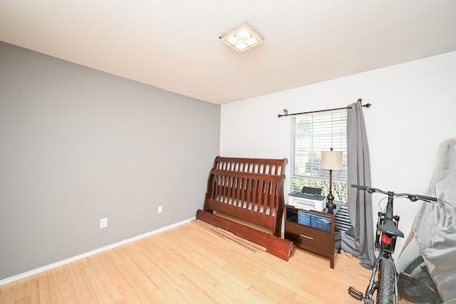 bedroom featuring wood-type flooring