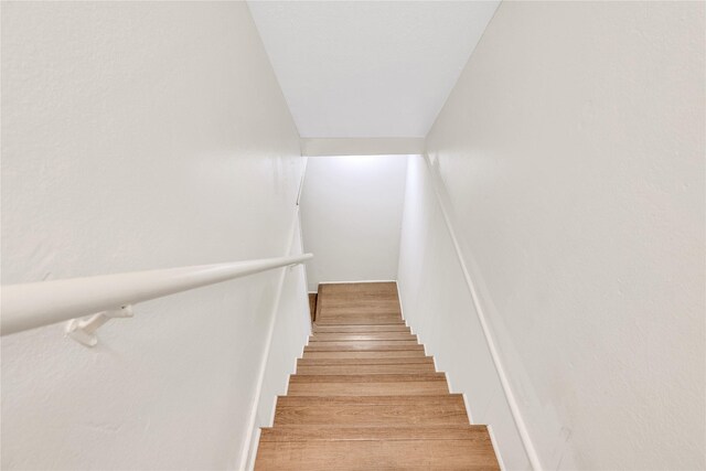 staircase featuring wood finished floors