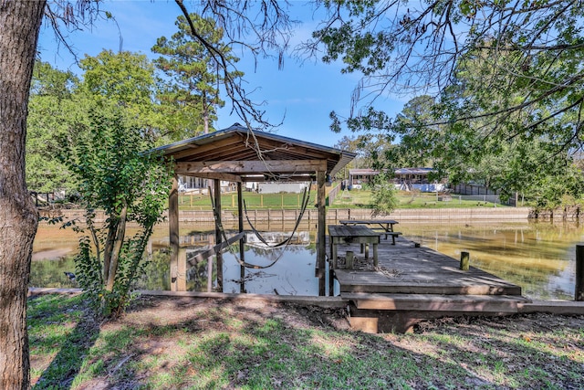 view of dock area