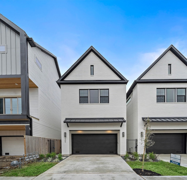 view of front of house with a garage