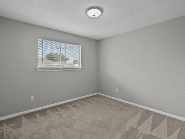 empty room featuring carpet and a textured ceiling