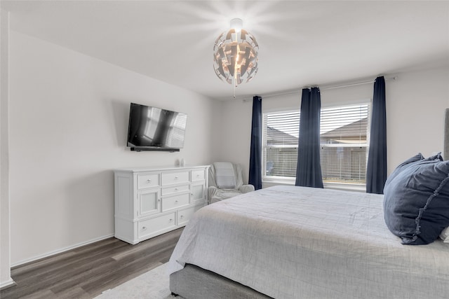 bedroom featuring dark wood-type flooring