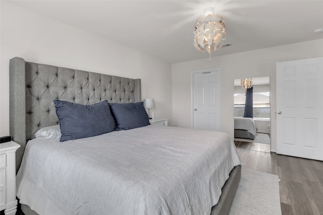 bedroom with light hardwood / wood-style flooring