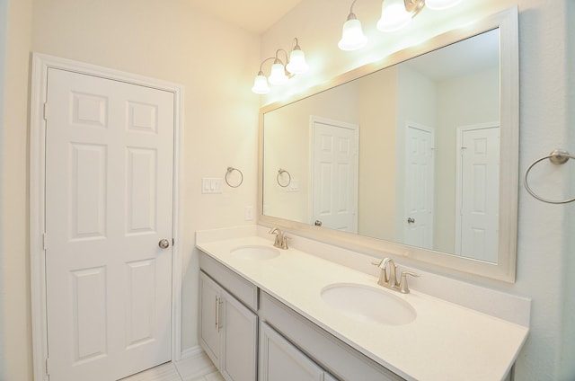 bathroom featuring vanity and tile patterned floors