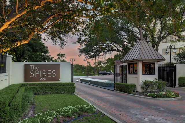 view of community sign