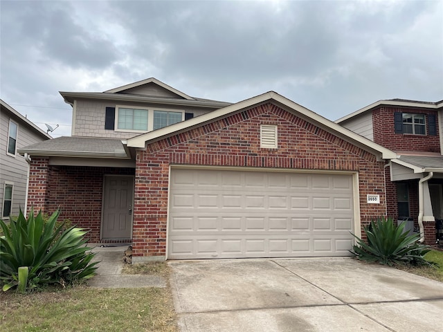 view of property featuring a garage