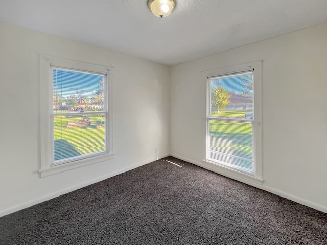 carpeted spare room featuring plenty of natural light