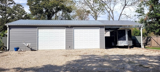 view of garage