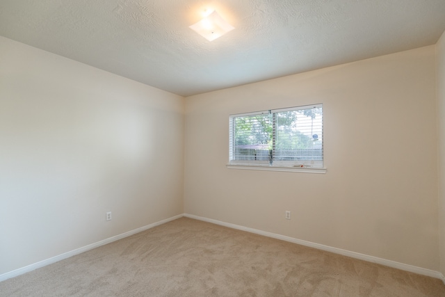 spare room with light colored carpet and a textured ceiling