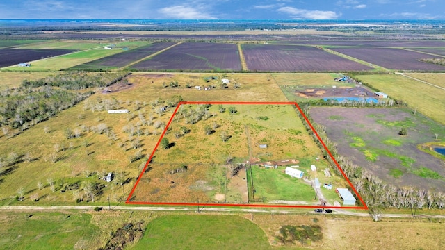 aerial view featuring a rural view